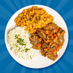 05 - Fricase de Res al Vino y Arroz con Habichuelas Blancas