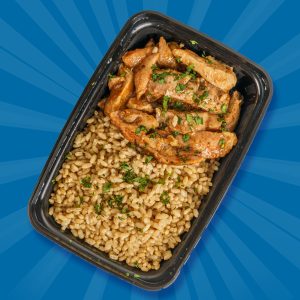 69 - Caderitas de Pollo en Salsa BBQ con Arroz Consommé