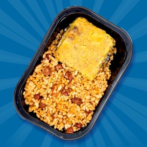 90 - Pastelón de Amarillos de Res con Arroz Mamposteado